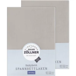 JULIUS ZÖLLNER Spannbetttuch Doppelpack Jersey Taupe