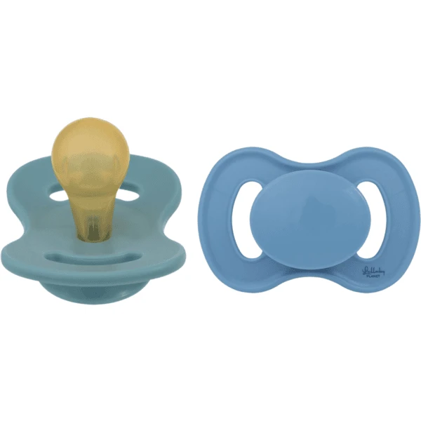 Lullaby Planet Schnuller Rund Aus Latex Gr. 2 In Ocean Teal & Dove Blue, 2er Pack 1 Lullaby Planet Schnuller Rund Aus Latex Gr. 2 In Ocean Teal & Dove Blue, 2er Pack