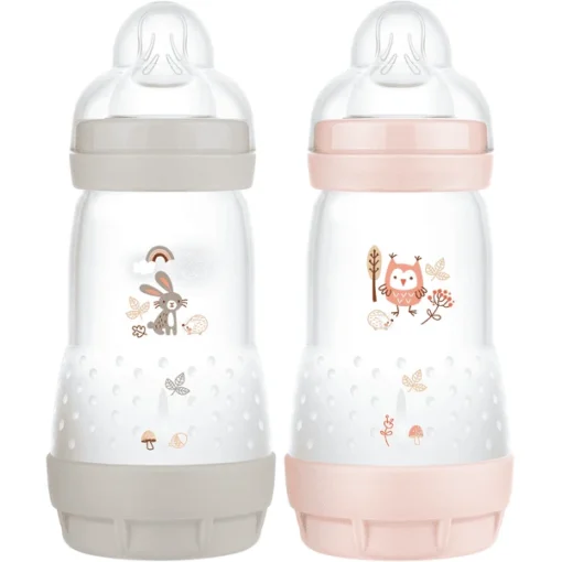MAM Babyflasche Easy Start Anti Colic-Elements 260 Ml 2 Stück Hase/Eule In Grau/rosa -Kinderwelt Verkauf mam babyflasche easy start anti colic elements 260 ml 2 stueck hase eule in grau rosa a309815